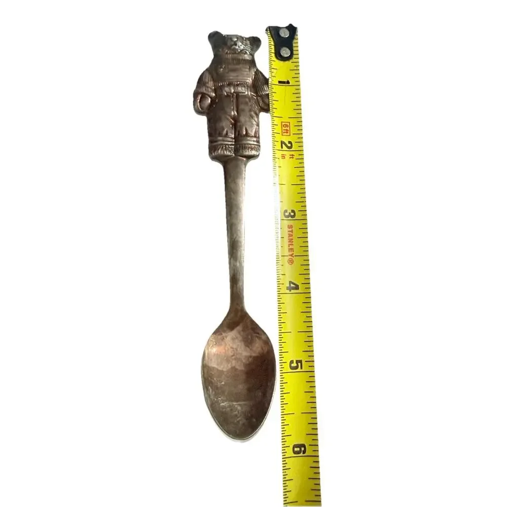 Vintage Ronnette Teddy Bear Astronaut Silverplate Spoon Collectible